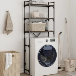 Discount vidaXL Tvättmaskinhylla 67x25x163 cm konstruerat trä brun ek