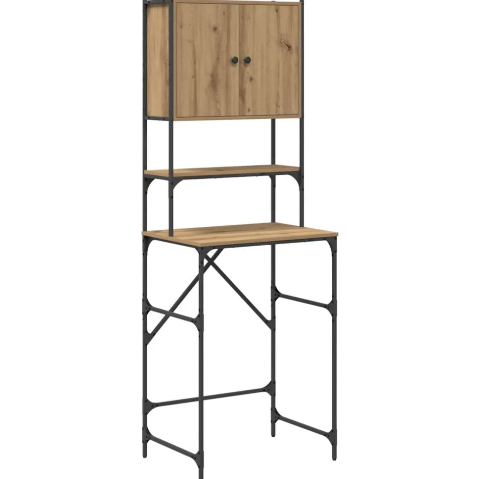 Clearance vidaXL Tvättmaskinskåp 68 x 48,5 x 194 cm Konstruerat trä artisan ek