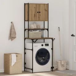 Clearance vidaXL Tvättmaskinskåp 68 x 48,5 x 194 cm Konstruerat trä artisan ek