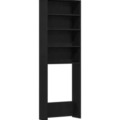 Online vidaXL Tvättmaskinskåp 64 x 24 x 190 cm Konstruerat trä Svart ek