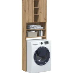 vidaXL Tvättmaskinsskåp artisan ek 64x25,5x190 cm