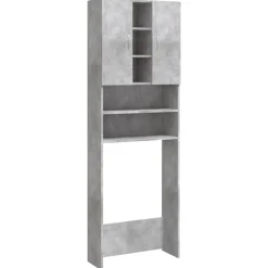 vidaXL Tvättmaskinsskåp betonggrå 64x25,5x190 cm