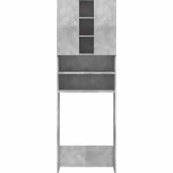 vidaXL Tvättmaskinsskåp betonggrå 64x25,5x190 cm