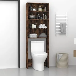 Sale vidaXL Tvättmaskinsskåp 64x24x190 cm Rökfärgad ek