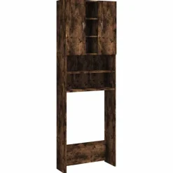 Hot vidaXL Tvättmaskinsskåp 64x25,5x190 cm Rökfärgad ek