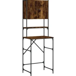 vidaXL Tvättmaskinsskåp rökfärgad ek 68x48,5x194 cm