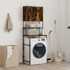 vidaXL Tvättmaskinsskåp rökfärgad ek 68x48,5x194 cm