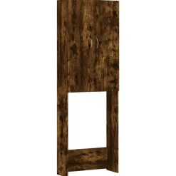 Hot vidaXL Tvättmaskinsskåp 64x25,5x190 cm Rökfärgad ek