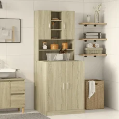 Clearance vidaXL Tvättmaskinsskåp sonoma-ek 70,5x24x90 cm Sonoma ek
