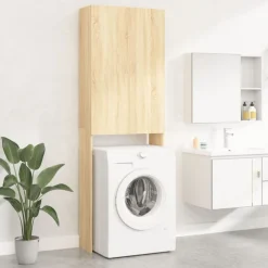 Outlet vidaXL Tvättmaskinsskåp sonoma-ek 64x25,5x190 cm Sonoma ek