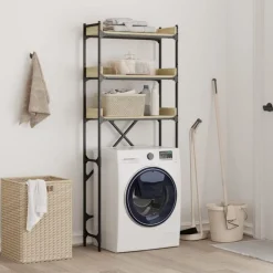 vidaXL Tvättmaskinsskåp sonoma-ek 67x25x163 cm konstruerat trä