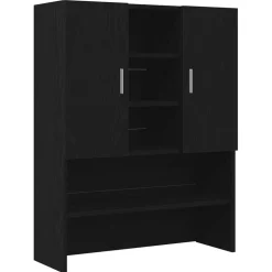 vidaXL Tvättmaskinsskåp svart ek 70,5x25,5x90 cm