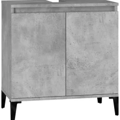 Clearance vidaXL Tvättställsskåp 58x33x60 cm konstruerat trä Betonggrå