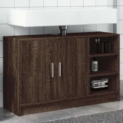 vidaXL Tvättställsskåp brun ek 90x29x55 cm konstruerat trä