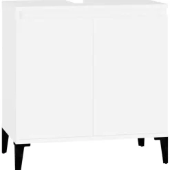 New vidaXL Tvättställsskåp 58x33x60 cm konstruerat trä Vit