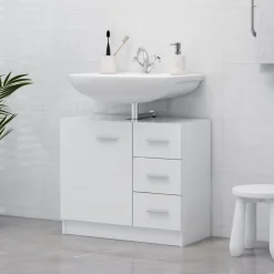 vidaXL Tvättställsskåp vit 63x30x54 cm konstruerat trä