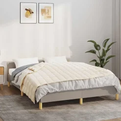 Outlet vidaXL Tyngdtäcke gräddvit 120x180 cm 9 kg tyg Kräm