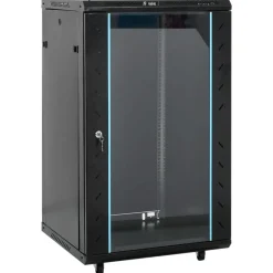 New vidaXL 18U Nätverksskåp 19" IP20 60x60x100 cm Svart