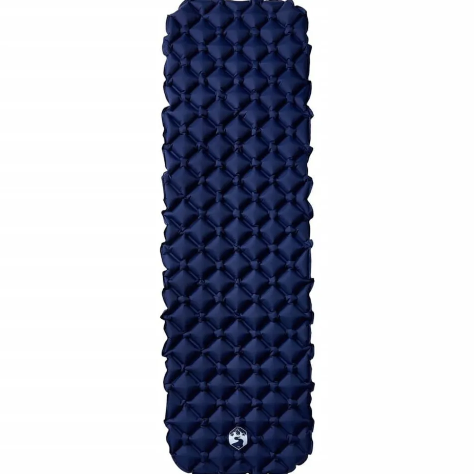 vidaXL Uppblåsbar campingmadrass 1 person marinblå 190x58x6 cm