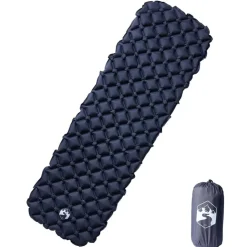 vidaXL Uppblåsbar campingmadrass 1 person grå 190x58x6 cm