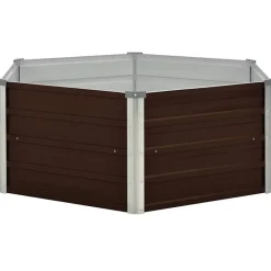 vidaXL Upphöjd odlingslåda brun 129x129x45 cm galvaniserat stål
