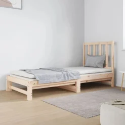 Discount vidaXL Utdragbar dagbädd 2x(90x190) cm massiv furu Naturfärg