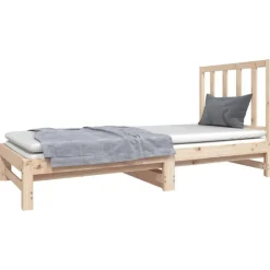 Discount vidaXL Utdragbar dagbädd 2x(90x190) cm massiv furu Naturfärg