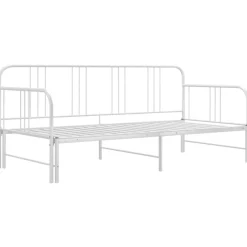 Hot vidaXL Utdragbar sängram bäddsoffa metall 90x200 cm Vit