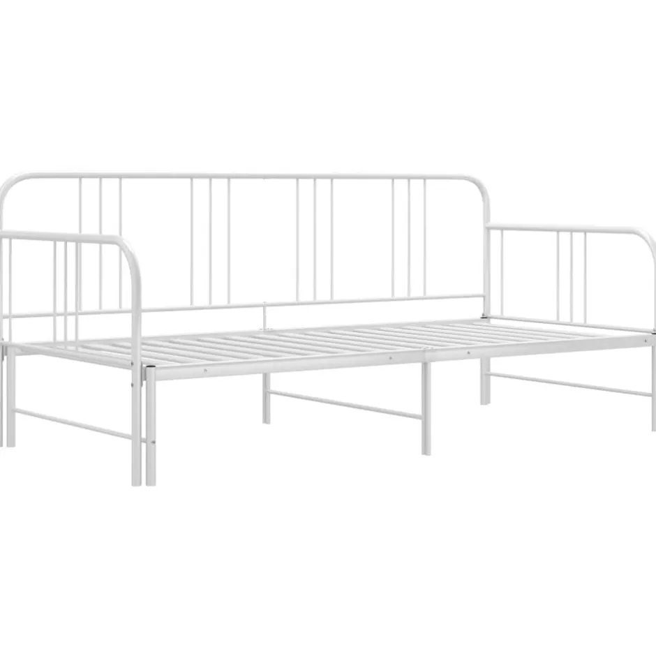 Hot vidaXL Utdragbar sängram bäddsoffa metall 90x200 cm Vit