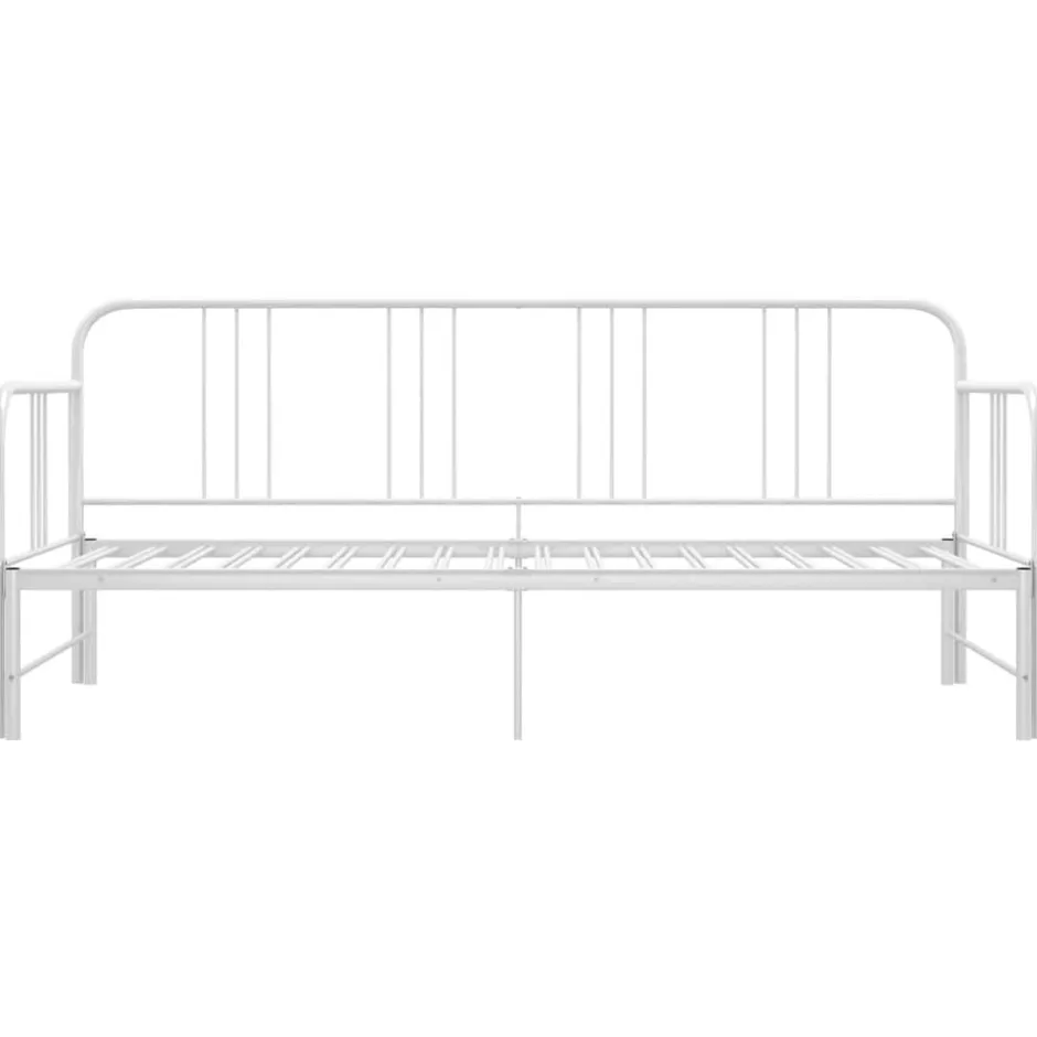 Hot vidaXL Utdragbar sängram bäddsoffa metall 90x200 cm Vit