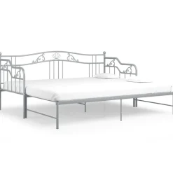 Sale vidaXL Utdragbar sängram bäddsoffa metall 90x200 cm Grå