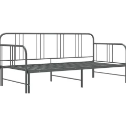 vidaXL Utdragbar sängram bäddsoffa grå metall 90x200 cm