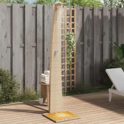Discount vidaXL Utedusch 55x60x224 cm konstrottning och akaciaträ Beige
