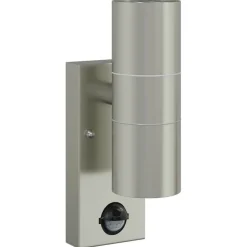 vidaXL Utomhus vägglampa Silver 7 x 10 x 22 cm Rostfritt stål och glas