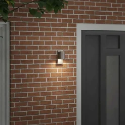 Clearance vidaXL Utomhus vägglampa Silver 6,5 x 10,5 x 16 cm Rostfritt stål