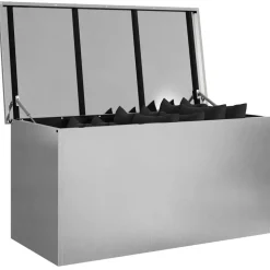 vidaXL Utomhusförvaringslåda Silver 100 x 50,5 x 50 cm Stål