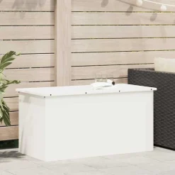 Hot vidaXL Utomhusförvaringslåda 100 x 50,5 x 50 cm Stål Vit