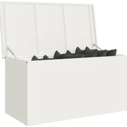 Hot vidaXL Utomhusförvaringslåda 100 x 50,5 x 50 cm Stål Vit
