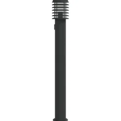 Hot vidaXL Utomhusgolvlampa med eluttag 110 cm rostfritt stål Svart