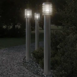 Hot vidaXL Utomhusgolvlampa 110 cm rostfritt stål Silver