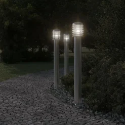 Hot vidaXL Utomhusgolvlampa 110 cm rostfritt stål Silver
