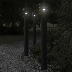 Discount vidaXL Utomhusgolvlampa 110 cm rostfritt stål Svart