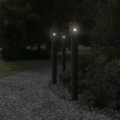 Discount vidaXL Utomhusgolvlampa 110 cm rostfritt stål Svart