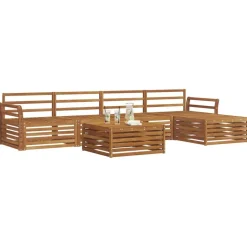vidaXL Utomhussoffset 6 pcs Naturfärg Massivt Akaciaträ