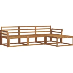 vidaXL Utomhussoffset 4 pcs Naturfärg Massivt Akaciaträ