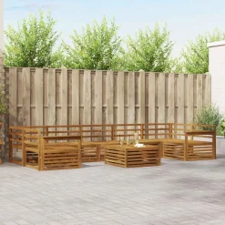 Online vidaXL Utomhussoffset 8 pcs Massivt Akaciaträ Naturfärg