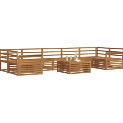 Online vidaXL Utomhussoffset 8 pcs Massivt Akaciaträ Naturfärg
