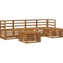 vidaXL Utomhussoffset 6 pcs Naturfärg Massivt Akaciaträ