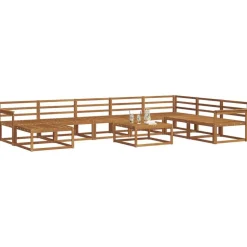 Sale vidaXL Utomhussoffset 9 pcs Massivt Akaciaträ Naturfärg