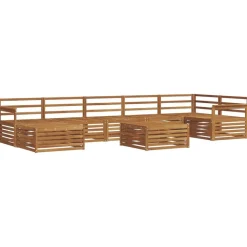 vidaXL Utomhussoffset 8 pcs Naturfärg Massivt Akaciaträ